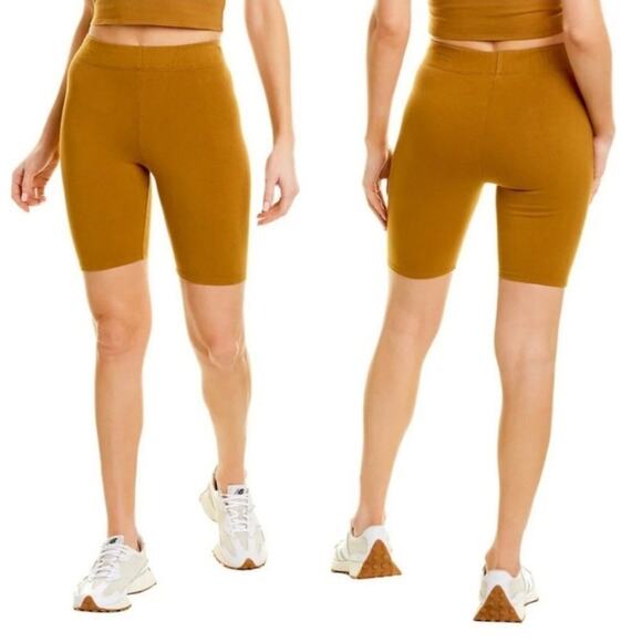 Good American Bike Shorts Women's 1(US Small) Brown Stretch Pull On Activewear - Picture 1 of 9